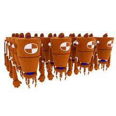 3d render robot character army