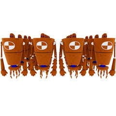 3d render robot character army