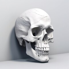 Obraz premium human skull isolated on white