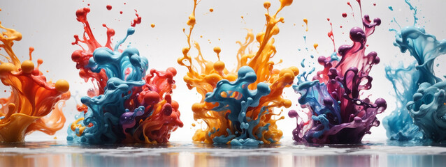 Fototapeta na wymiar Colorful ink in water