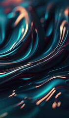 Vibrant and dark colored, futuristic technology concept abstract smooth and sot wavy curvy lines background, banner design. - 645450107