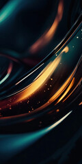 Vibrant and dark colored, futuristic technology concept abstract smooth and sot wavy curvy lines background, banner design. - 645450121
