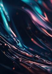 Vibrant and dark colored, futuristic technology concept abstract smooth and sot wavy curvy lines background, banner design. - 645450152