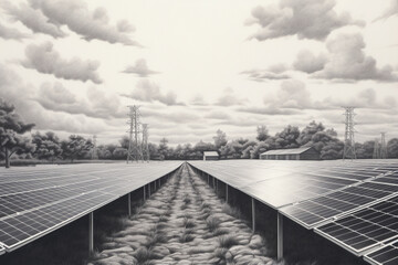 solar energy black and white