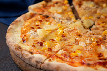 Pizza with pineapple