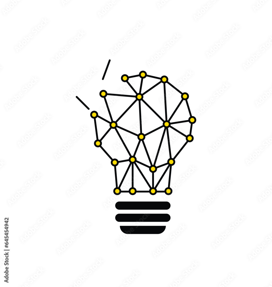 Wall mural light bulb, creative logo vector illustration. mix electric lamp and