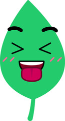 Leaf Face Tongue Out Close Eye