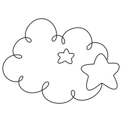 doodle cloud star moon sweet dream illustration hand drawn element for baby shower, nursery,