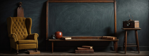 Vintage blackboard or school slate