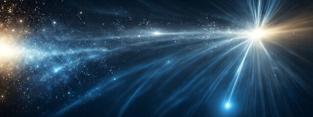 Abstract dark blue digital background with sparkling blue light particles - obrazy, fototapety, plakaty