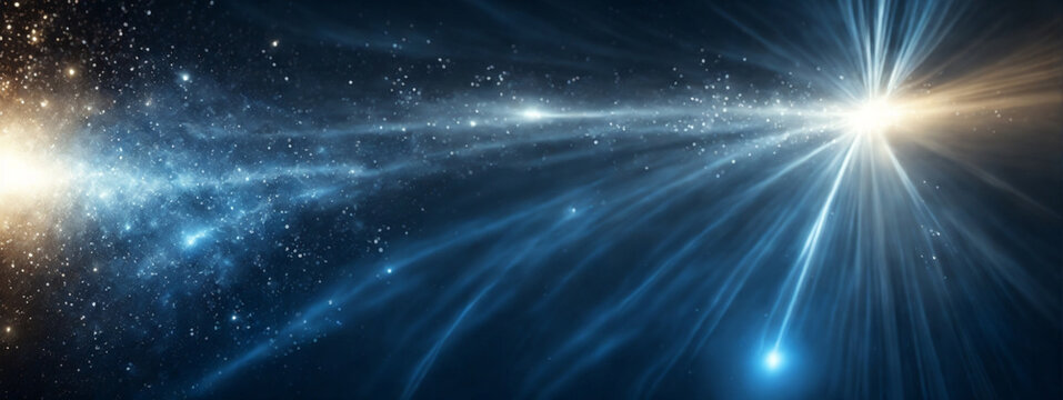Abstract dark blue digital background with sparkling blue light particles