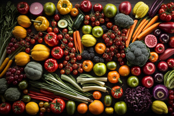 Vegetables and fruits background.
