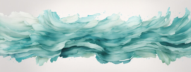 Aquamarine watercolor strip multilayered