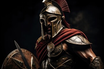 Legendary Gladiator: A Roman Gladiator in Glimmering Armor, Ready for Battle.

