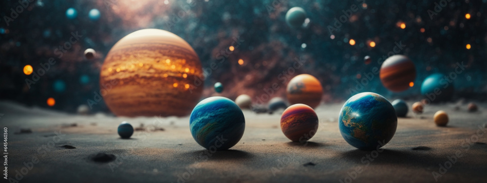 Canvas Prints abstract planets and space background