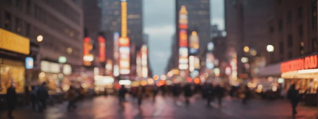 Foto op Canvas Defocused blur across urban buildings in New York City © @uniturehd