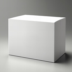 White box mockup. Wide cardboard packaging design for gifts, kits and retail products (Generative AI)