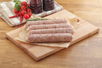 Raw pork sausages for grill