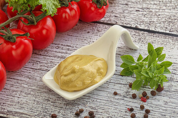 Spicy Mustard sauce in the bowl