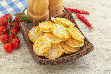 Natural organic grain rice chips