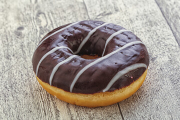 Glazed sweet tasty chocolate donut