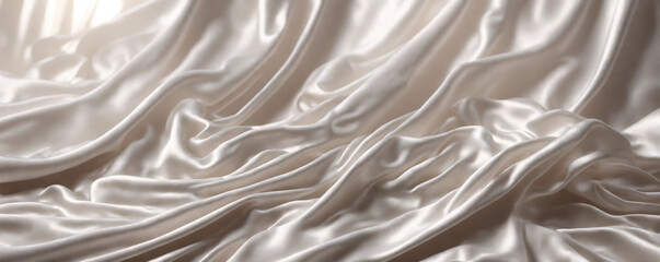 White silk fabric texture luxurious background - obrazy, fototapety, plakaty