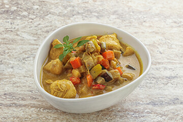 Thai yellow curry with chicken
