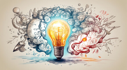 Bright idea and creative thinking