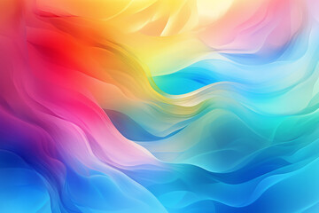 Obraz premium multi-colored abstract background, smooth lines, waves, rainbow color,AI_Generated