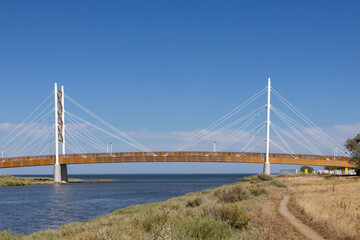 Cycle Pedestrian Bridge over the Trancão River that connects Lisbon to Loures, Portugal