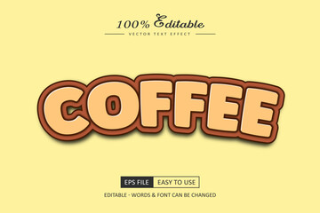 Coffee editable Vector text effect design