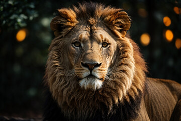 Fototapeta premium Lion king isolated on black