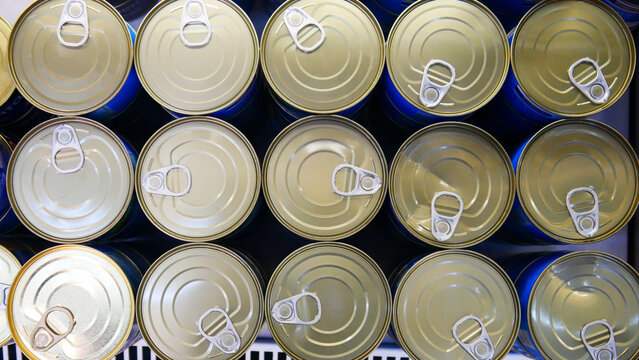 Many beautiful tins of canned food
