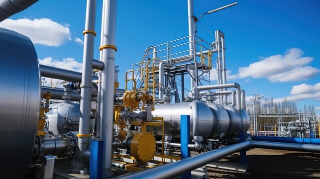 large pipes and tubes in oil industry plants