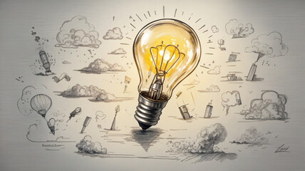 Bright idea and creative thinking