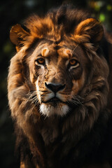 Naklejka premium Lion king isolated on black