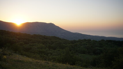 sunset in the mountains