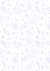 Ilustración con diseño floral morado ideal para imprimir en tamaño carta A4