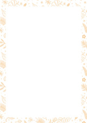 Ilustracion con diseño de bordes floral color amarillo. Ideal para imprimir tamaño carta A4