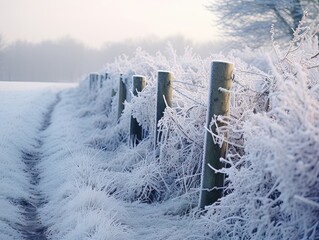 Frosty winter landscape. 