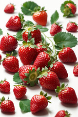 Strawberries with leaves.