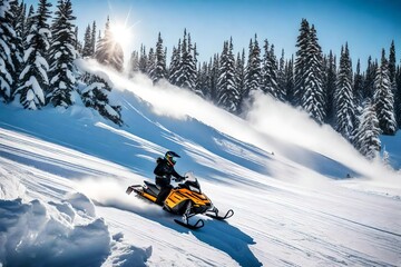 snowboarder jumping in the mountains Generated Ai