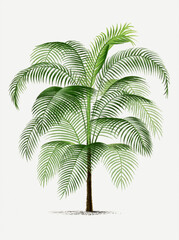 Palm tree illustration. Tropical palm plant