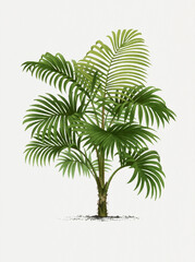 Obraz premium Palm tree illustration. Tropical palm plant