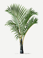 Fototapeta premium Palm tree illustration. Tropical palm plant