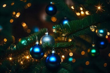 Obraz na płótnie Canvas Christmas tree decorations Generated Ai