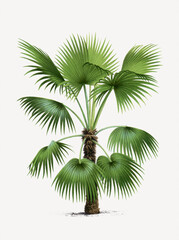Palm tree illustration. Tropical palm plant