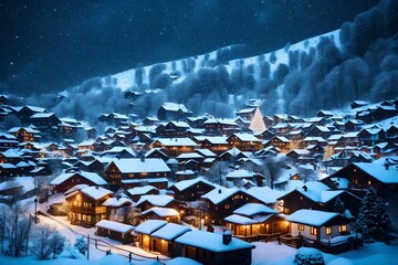 landscape with houses Generated Ai