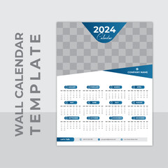 Spiral calendar for 2024 year with Corporate design planner template. Wall calendar in a minimalist style in English, week starts on Monday, 12 months set vector