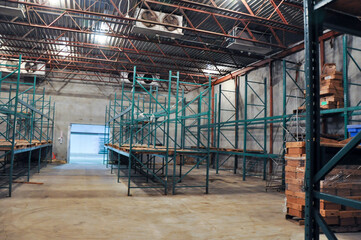 Interior of a modern warehouse.
